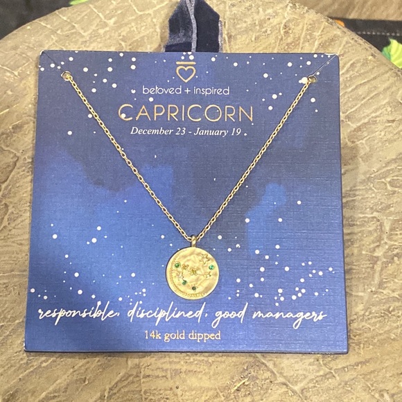 Beloved Inspired 14K Gold Dipped Constellation 
Disc w/ Stones Pendant Necklace - Picture 8 of 15